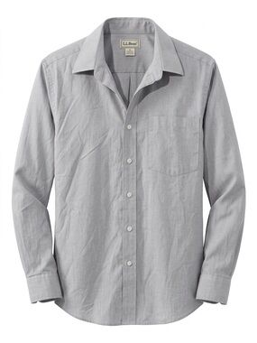 L.L. Bean Men's Light Gray Button-Down Dress Shirt